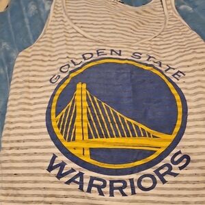 Junk Food Clothing Gray and White Striped Tank